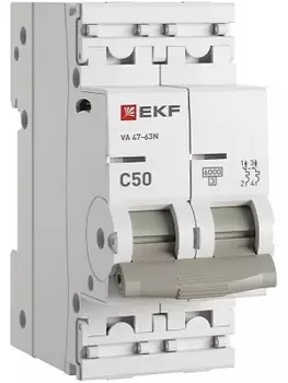 Автоматический выключатель EKF M636250C 2P 50А (C) 6кА ВА 47-63N PROxima