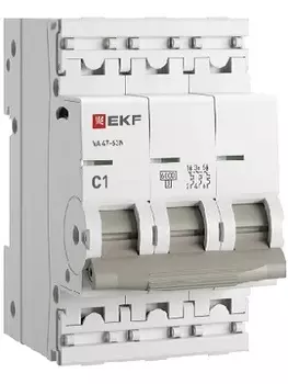Автоматический выключатель EKF M636301C 3P 1А (C) 6кА ВА 47-63N PROxima