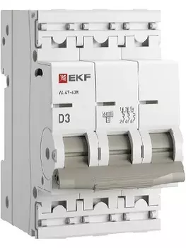 Автоматический выключатель EKF M636303D 3P 3А (D) 6кА ВА 47-63N PROxima