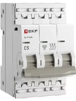 Автоматический выключатель EKF M636305C 3P 5А (C) 6кА ВА 47-63N PROxima