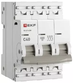 Автоматический выключатель EKF M636340C 3P 40А (C) 6кА ВА 47-63N PROxima