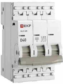 Автоматический выключатель EKF M636340D 3P 40А (D) 6кА ВА 47-63N PROxima