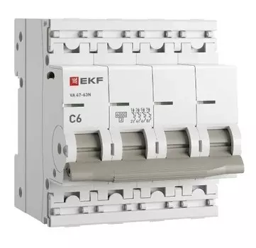 Автоматический выключатель EKF M636406C 4P 6А (C) 6кА ВА 47-63N PROxima