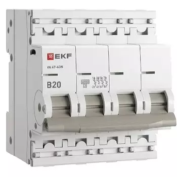 Автоматический выключатель EKF M636420B 4P 20А (B) 6кА ВА 47-63N PROxima