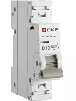 Автоматический выключатель EKF M63MA6110D ВА 47-63N MA 1P 10А (D) 6кА без тепл. расцепит. PROXIMA