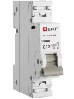 Автоматический выключатель EKF M63MA6113C ВА 47-63N MA 1P 13А (C) 6кА без тепл. расцепит. PROXIMA
