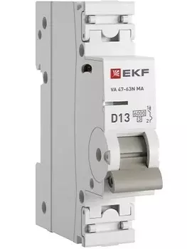 Автоматический выключатель EKF M63MA6113D ВА 47-63N MA 1P 13А (D) 6кА без тепл. расцепит. PROXIMA