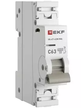 Автоматический выключатель EKF M63MA6163C ВА 47-63N MA 1P 63А (C) 6кА без тепл. расцепит. PROXIMA