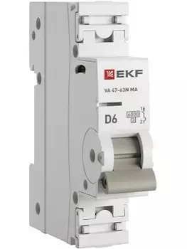 Автоматический выключатель EKF M63MA616D ВА 47-63N MA 1P 6А (D) 6кА без тепл. расцепит. PROXIMA