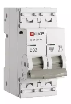 Автоматический выключатель EKF M63MA6232C ВА 47-63N MA 2P 32А (C) 6кА без тепл. расцепит. PROXIMA