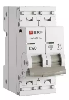 Автоматический выключатель EKF M63MA6240C ВА 47-63N MA 2P 40А (C) 6кА без тепл. расцепит. PROXIMA