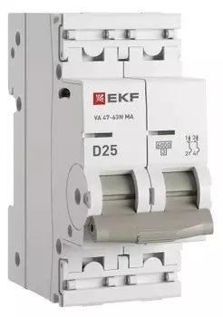Автоматический выключатель EKF M63MA6240D ВА 47-63N MA 2P 40А (D) 6кА без тепл. расцепит. PROXIMA