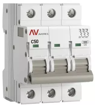 Автоматический выключатель EKF mcb10-3-50C-av AV-10 3P 50A (C) 10kA AVERES