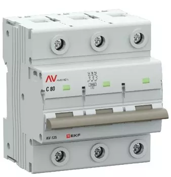 Автоматический выключатель EKF mcb125-3-80C-av AV-125 3P 80A (C) 10kA AVERES