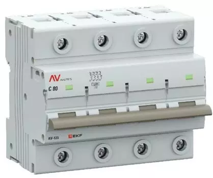 Автоматический выключатель EKF mcb125-4-80C-av AV-125 4P 80A (C) 10kA AVERES