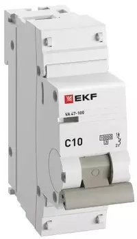 Автоматический выключатель EKF mcb47100-1-10C-pro 1P 10А (C) 10kA ВА 47-100 PROxima