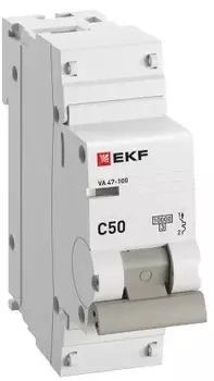 Автоматический выключатель EKF mcb47100-1-50C-pro 1P 50А (C) 10kA ВА 47-100 PROxima