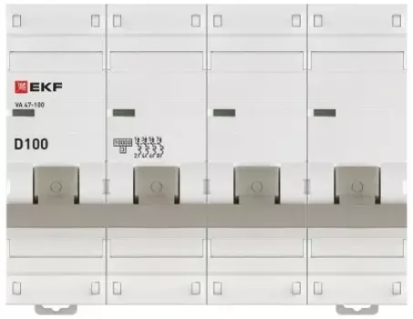 Автоматический выключатель EKF mcb47100-4-100D-pro 4P 100А (D) 10kA ВА 47-100 PROxima