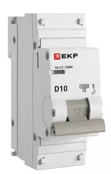 Автоматический выключатель EKF mcb47100m-1-10D-pro 1P 10А (D) 10kA ВА 47-100M без тепл. расцепит. PROxima