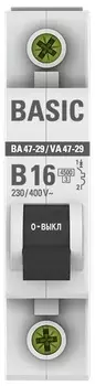 Автоматический выключатель EKF mcb4729-1-16-B 1P 16А (B) 4,5кА ВА 47-29