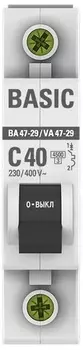Автоматический выключатель EKF mcb4729-1-40C 1P 40А (C) 4,5кА ВА 47-29
