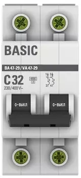 Автоматический выключатель EKF mcb4729-2-32C 2P 32А (C) 4,5кА ВА 47-29