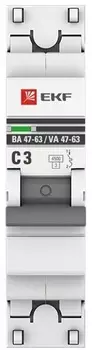 Автоматический выключатель EKF mcb4763-1-03C-pro 1P 3А (C) 4,5kA ВА 47-63