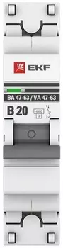Автоматический выключатель EKF mcb4763-1-20B-pro 1P 20А (В) 4,5kA ВА 47-63