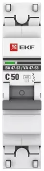 Автоматический выключатель EKF mcb4763-1-50C-pro 1P 50А (C) 4,5kA ВА 47-63