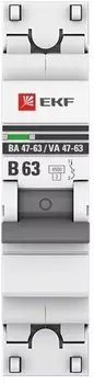 Автоматический выключатель EKF mcb4763-1-63B-pro 1P 63А (В) 4,5kA ВА 47-63