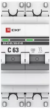 Автоматический выключатель EKF mcb4763-2-63C-pro 2P 63А (C) 4,5kA ВА 47-63