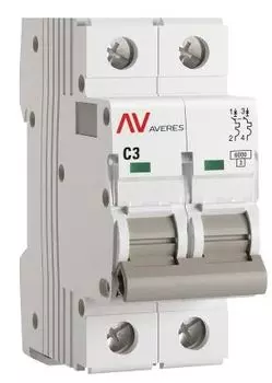 Автоматический выключатель EKF mcb6-2-03C-av AV-6 2P 3A (C) 6kA AVERES