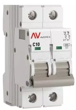 Автоматический выключатель EKF mcb6-2-10C-av AV-6 2P 10A (C) 6kA AVERES