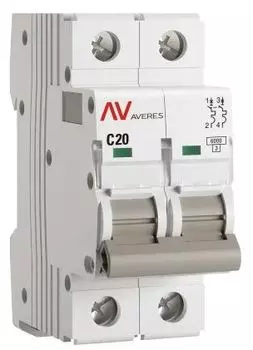 Автоматический выключатель EKF mcb6-2-20C-av AV-6 2P 20A (C) 6kA AVERES