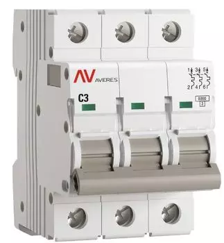 Автоматический выключатель EKF mcb6-3-03C-av AV-6 3P 3A (C) 6kA AVERES