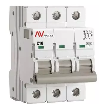 Автоматический выключатель EKF mcb6-3-10C-av AV-6 3P 10A (C) 6kA AVERES