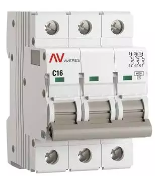 Автоматический выключатель EKF mcb6-3-16C-av AV-6 3P 16A (C) 6kA AVERES