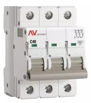 Автоматический выключатель EKF mcb6-3-40C-av AV-6 3P 40A (C) 6kA AVERES