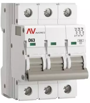 Автоматический выключатель EKF mcb6-3-63D-av AV-6 3P 63A (D) 6kA AVERES