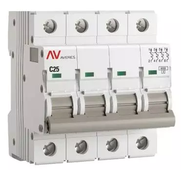 Автоматический выключатель EKF mcb6-4-25C-av AV-6 4P 25A (C) 6kA AVERES
