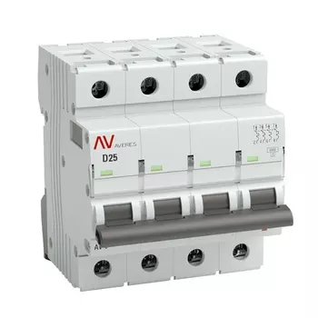 Автоматический выключатель EKF mcb6-4-25D-av AV-6 4P 25A (D) 6kA AVERES