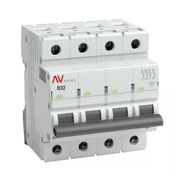 Автоматический выключатель EKF mcb6-4-32B-av AV-6 4P 32A (B) 6kA AVERES