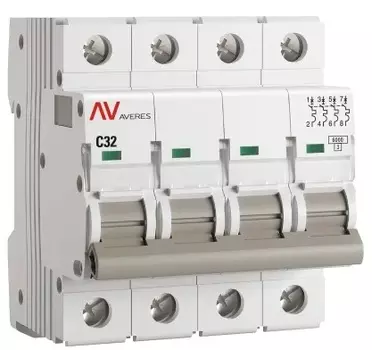 Автоматический выключатель EKF mcb6-4-32C-av AV-6 4P 32A (C) 6kA AVERES