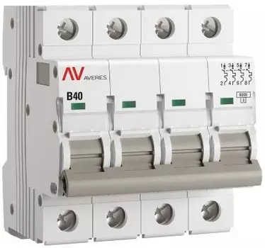 Автоматический выключатель EKF mcb6-4-40B-av AV-6 4P 40A (B) 6kA AVERES