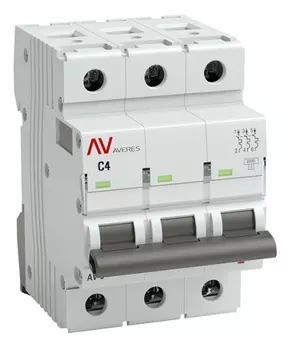 Автоматический выключатель EKF mcb6-DC-3-04C-av AV-6 DC 3P 4A (C) 6kA AVERES