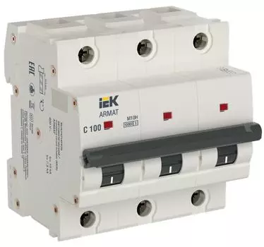 Автоматический выключатель IEK AR-M10H-3-C100 ARMAT M10H 3P C 100А 10kA