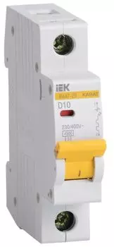 Автоматический выключатель IEK MVA20-1-010-D KARAT ВА47-29 1P D 10А 4,5кА