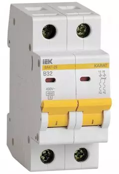 Автоматический выключатель IEK MVA20-2-032-B KARAT ВА47-29 2P B 32А 4,5кА