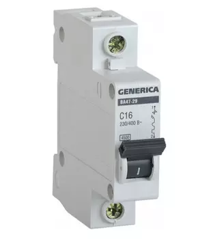 Автоматический выключатель IEK MVA25-1-006-C Generica 6A тип C 4.5kA 1П 230/400В 1мод серый (1шт)