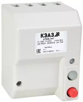 Автоматический выключатель КЭАЗ 107322 АП50Б-3МТ-6,3А-10Iн-400AC-2П-У3